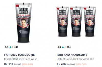 Myntra : UPTO 70% OFF ON FAIR & HANDSOME FACEWASH