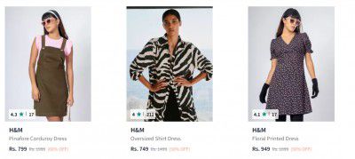 Upto 60% Off on H&M Womens Dresses (International Brands) | Starts At Rs 749