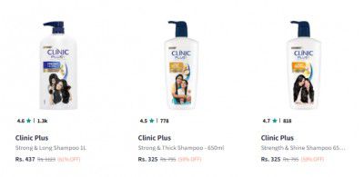 Upto 62% Off Clinic Plus Shampoo | Start at Rs.365