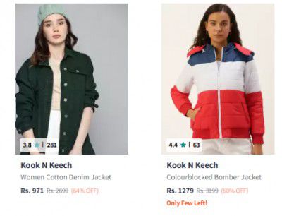 Myntra : Upto 57% Off On Kook N Keech Womens Jackets Starts At ₹1160