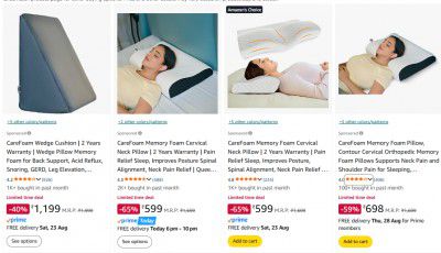 Amazon: Upto 65% OFF On CareFoam Neck Pillow | Starts At ₹165