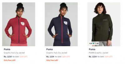 Myntra : Upto 65% Off On Puma Jacket Womens Starts At ₹1154