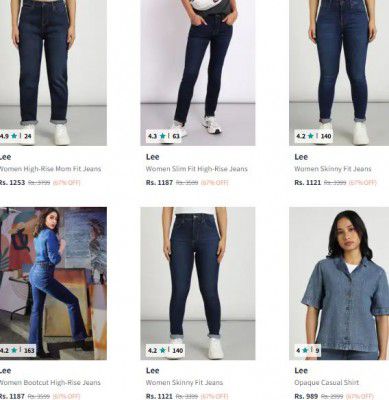 Upto 65% OFF - Lee Womens Clothing | Starts At Rs.979