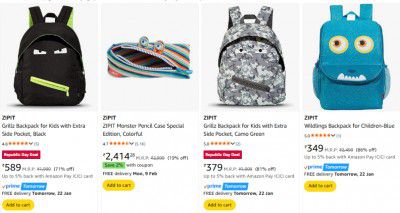 Amazon: Upto 69% OFF On ZIPIT Backpack | Starts At Rs.589