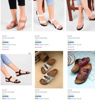 Upto 70% Off | Killer Womens Flats Starts at at ₹549