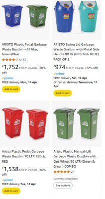 Upto 70% OFF ON ARISTO Garbage Dustbins