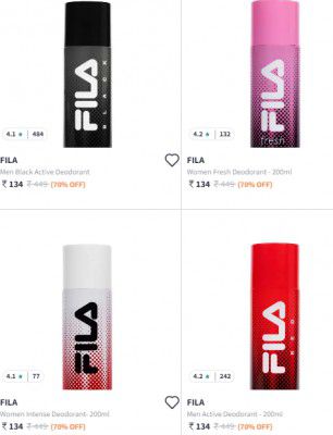 Myntra: Upto 70% Off On Fila Deodorant | Starts at Rs 134