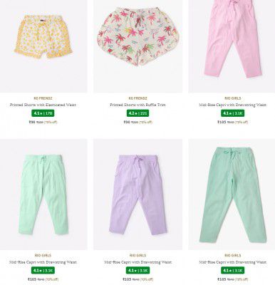 Ajio: Upto 70% Off On Girl's Skirts And Shorts Starts at Rs 90