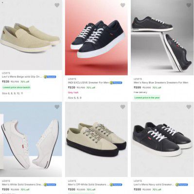 Upto 70% Off On Levi's Men’s Casual Shoes Starting From Rs.839
