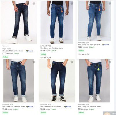 Flipkart : Upto 83% Off On Mens Jeans | Starts At Rs 219