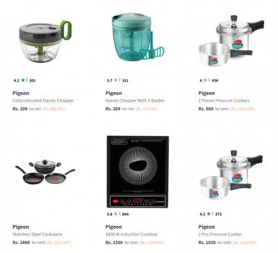 Myntra: Upto 70% OFF On Pigeon Products Starts At Rs.209 + Flat ₹200 Off On Min. ₹899 On Coupon Code