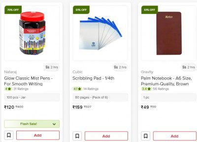 Bigbasket: Upto 70% Off On Stationery/Office Supplies