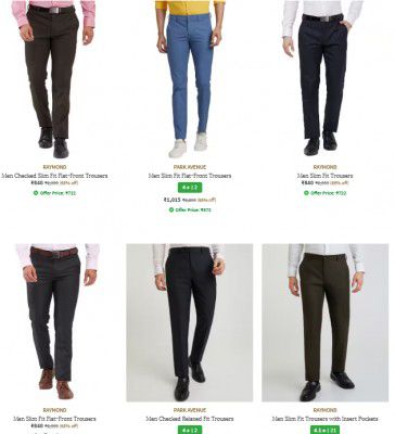 UPTO 70% OFF On Trousers Raymond, Park Avenue & PARX