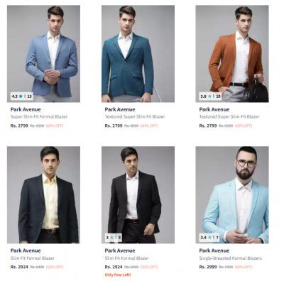 UP TO 70% Off Park Avenue Blazers | Starting from Rs.2398