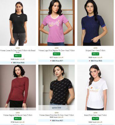 Upto 71% Off On Levis Womens T-shirts