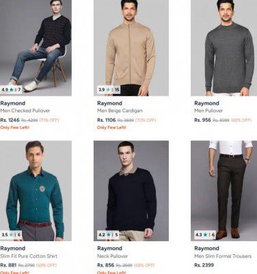 Myntra : Upto 72% OFF - Raymonds Clothings | For Mens