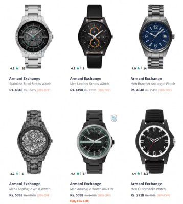 Upto 70% OFF ON Armani Exchange Watches