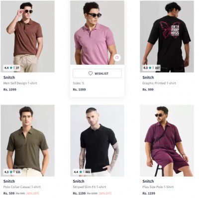 Myntra: Upto 70% OFF On Snitch T-shirt