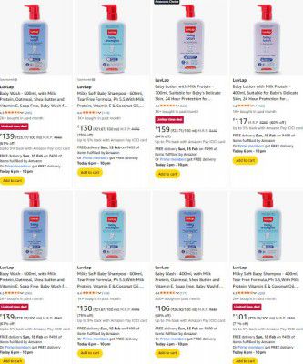 Amazon : Up to 71% Off On Luvlap Baby Lotion & Wash