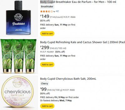 Flat 90% OFF - BODY CUPID Beauty Product | Start @ 99