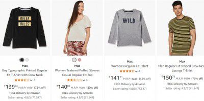 Upto 87% Off On MAX Clothing @Amazon