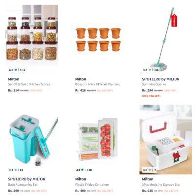 Upto 78% Off On Milton Products Starts At Rs.199