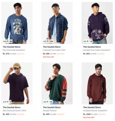 Myntra: Upto 76% OFF On The Souled Store Mens Clothing | Starts At ₹299
