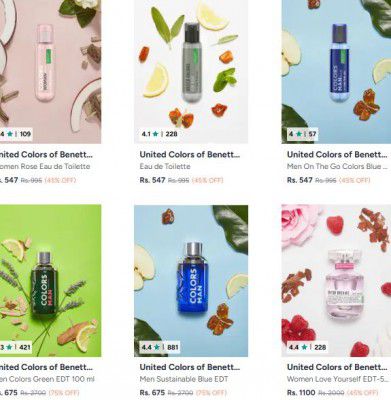 Myntra : Up to 85% OFF - United Colors Of Benetton Perfumes | Starts At Rs.405