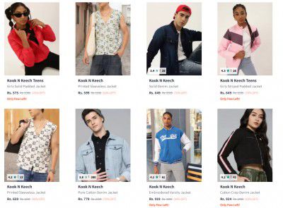 Myntra : Upto 71% Off On Kook N Keech Jackets Starts At ₹576