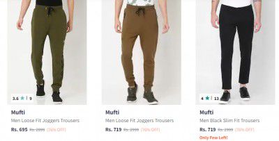 UP TO 76% Off - Mufti Mens Trousers | Starts at Rs.699