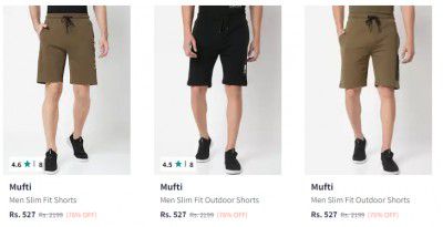 Upto 74% Off - Mufti Mens Shorts | Starts at Rs.449
