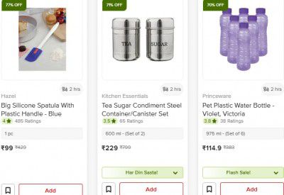 Bigbasket: Upto 77% OFF on Kitchen, Garden & Pets