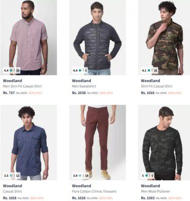 Myntra: UPTO 66% OFF ON WOODLAND CLOTHING | For Men's