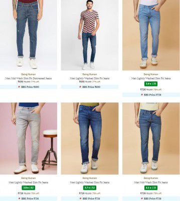 Upto 78% Off on BEING HUMAN Men's Jeans