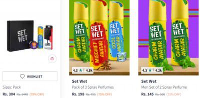 Myntra : Upto 65% Off On Set Wet Perfumes