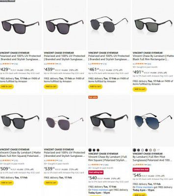 Upto 79% OFF - Vincent Chase Sunglass 