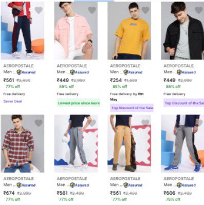 Flipkart : Upto 80% Off Aeropostale Mens Clothing