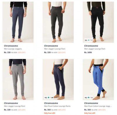 Myntra : Upto 80% OFF | Chromozome Mens Lounge Pants 