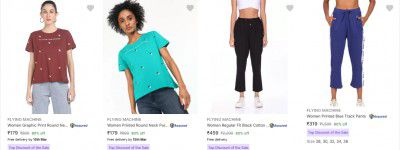 Upto 80% OFF ON Flying Machine Women's Clothing