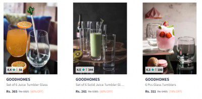 Myntra: Upto 80% Off On Goodhomes Water Glass Starts At ₹261