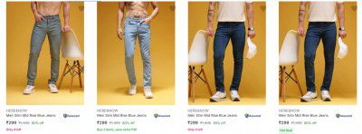 Flipkart : Upto 80% Off On Here & Now Mens Jeans | Starts At Rs 299