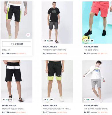 Upto 88% Off - Higlander Shorts | For Men