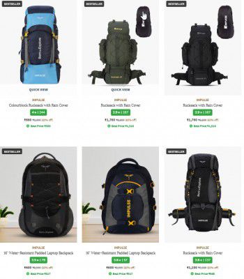 Upto 80% Off On IMPULSE Backpack | Start At Rs 660