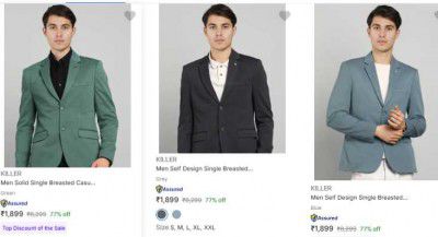 FLAT 80% OFF | KILLER BLAZERS FOR MEN'S
