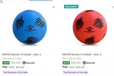 Flipkart Loot: Upto 80% OFF On Mayor Footballs | Starts At Rs.99