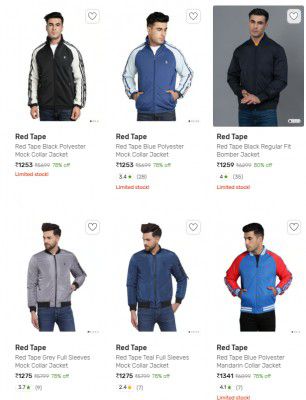 Upto 80% Off On Red tape Jackets | Start At Rs 1253