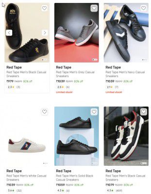 Upto 80% Off On Red Tape Sneakers | Start At Rs 2099