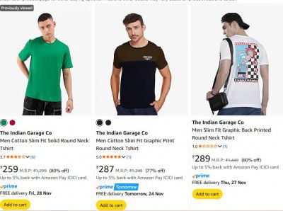 Amazon: Upto 80% OFF On The Indian Garage Co For T-shirt | Starts At ₹216