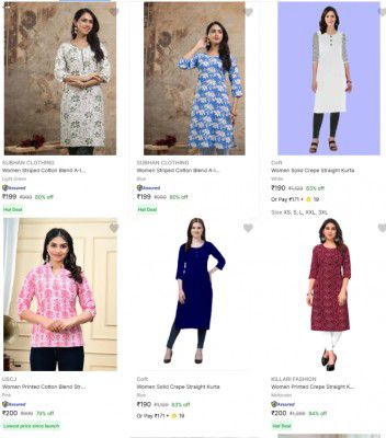 Upto 86% Off On Womens Kurtis | Starts At Rs 130