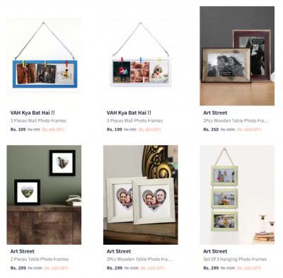 UPTO 80% Off on Wooden Wall Photo Frames Starting @ 199